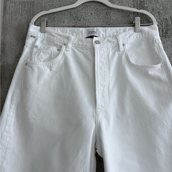 Citizens of Humanity White Ayla Raw Hem Crop Pants - Picture 6 of 13